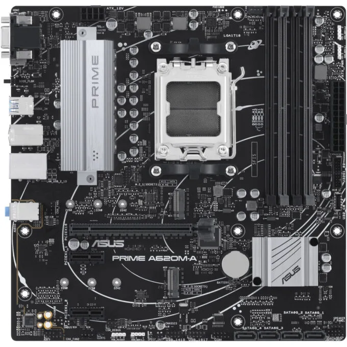 ASUS PRIME A620M-A-CSM - AM5 Socket, DDR5, 4x DIMM, 128GB Max, micro-ATX — image 2