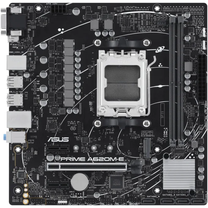 ASUS Prime A620M-E-CSM - mATX AM5 Motherboard - AMD A620, DDR5, 2x DIMM, Up to 96GB, PCIe 4.0, M.2, HDMI 2.1 — image 2