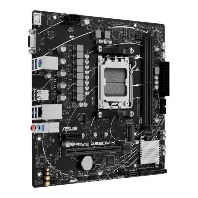 ASUS PRIME A620M-K - AM5 Micro-ATX Motherboard, AMD A620, DDR5, 2x DIMM up to 96GB, 1x M.2, 4x SATA III — image 2