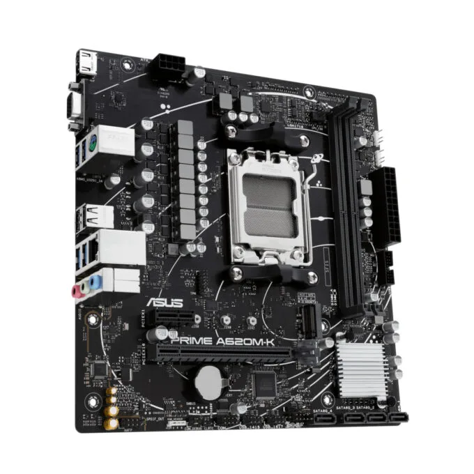 ASUS PRIME A620M-K - AM5 Micro-ATX Motherboard, AMD A620, DDR5, 2x DIMM up to 96GB, 1x M.2, 4x SATA III — image 3