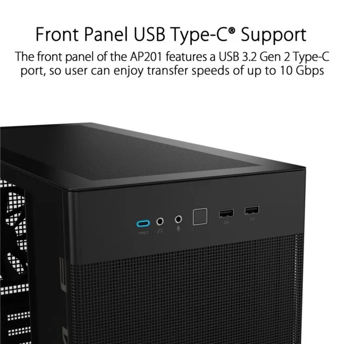 ASUS Prime AP201 mATX Tempered Glass USB-C Black — image 6