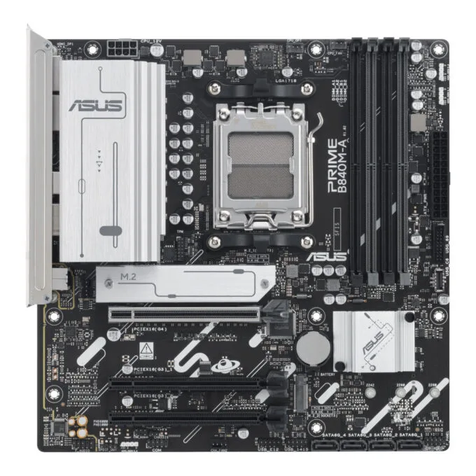 ASUS Prime B840M-A-CSM - AM5 Micro-ATX Motherboard - DDR5, 4 DIMM (192GB), PCIe 4.0, 2.5Gb LAN, HDMI 2.1, 3x M.2, Grey — image 2