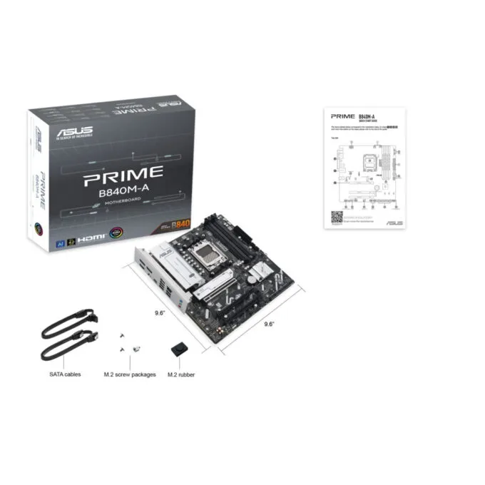 ASUS Prime B840M-A-CSM - AM5 Micro-ATX Motherboard - DDR5, 4 DIMM (192GB), PCIe 4.0, 2.5Gb LAN, HDMI 2.1, 3x M.2, Grey — image 5