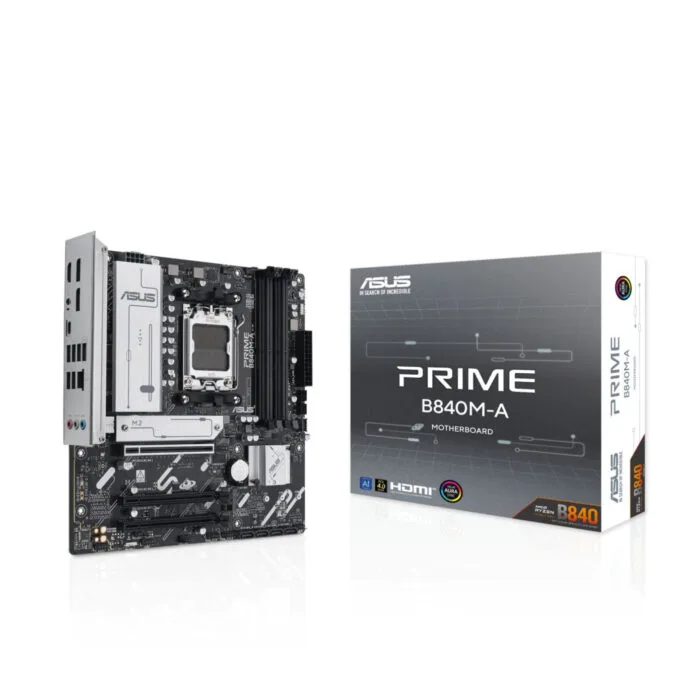 ASUS Prime B840M-A-CSM - AM5 Micro-ATX Motherboard - DDR5, 4 DIMM (192GB), PCIe 4.0, 2.5Gb LAN, HDMI 2.1, 3x M.2, Grey — image 1