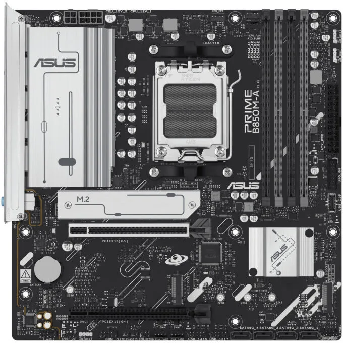 ASUS PRIME B850M-A-CSM AM5 micro-ATX mATX Motherboard DDR5 256GB 3xM.2 PCIe5 — image 2