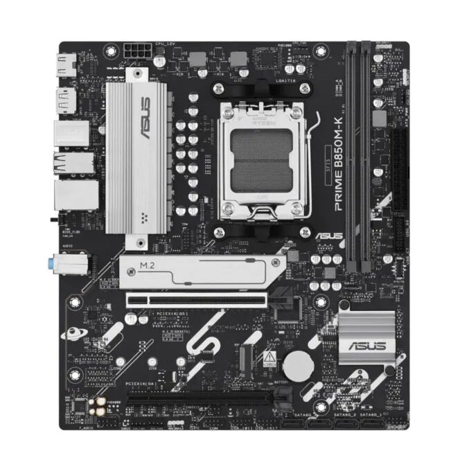 ASUS PRIME B850M-K (AM5) - Micro-ATX DDR5 Motherboard, 128GB, 2x M.2, PCIe 5.0, 2.5Gb LAN, HDMI/DP, Black — image 2