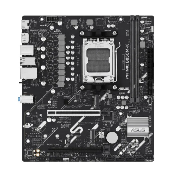 ASUS PRIME B850M-K (AM5) - Micro-ATX DDR5 Motherboard, 128GB, 2x M.2, PCIe 5.0, 2.5Gb LAN, HDMI/DP, Black — image 1