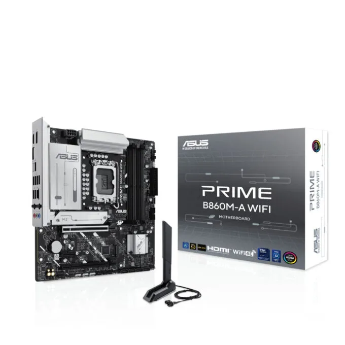 ASUS PRIME B860M-A WIFI - B860M-A - Micro-ATX LGA1851, DDR5 4x DIMM, 256GB Max, Built-in WiFi — image 1