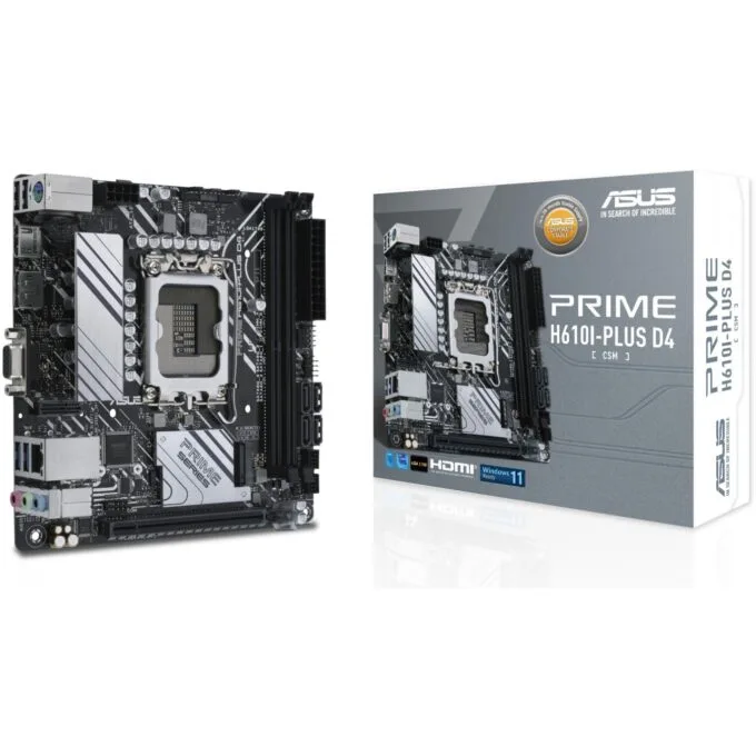 ASUS PRIME H610I-PLUS D4-CSM S1700 DDR4 HDMI-DP-VGA mITX - H610I-PLUS - Mini-ITX DDR4 motherboard — image 1