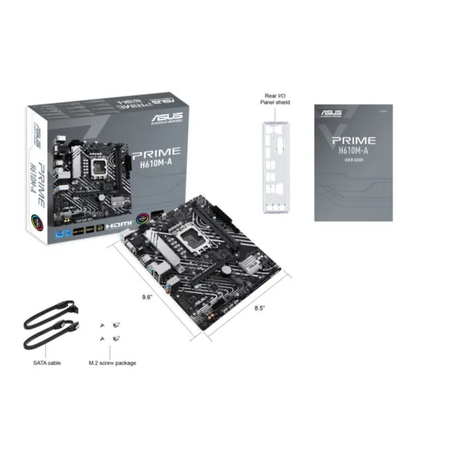 ASUS PRIME H610M-A-CSM - LGA1700 Micro-ATX H610 DDR5 Motherboard, 2x DIMM (up to 96GB), 2x M.2, PCIe4.0 — image 5