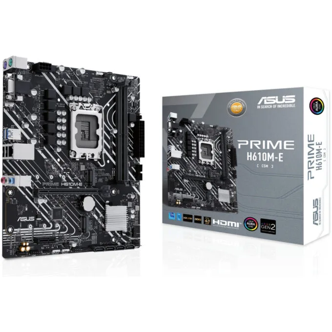 ASUS PRIME H610M-E-CSM - mATX LGA1700 DDR5 Motherboard - Up to 96GB, Dual DIMM, Gigabit LAN — image 1