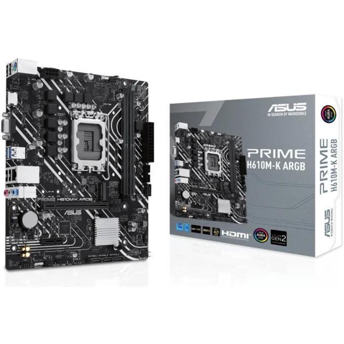 ASUS PRIME H610M-K - LGA1700 H610 mATX Motherboard, DDR5 2x DIMM, Up to 96GB, ARGB, PCIe 4.0, HDMI 2.1 — image 1