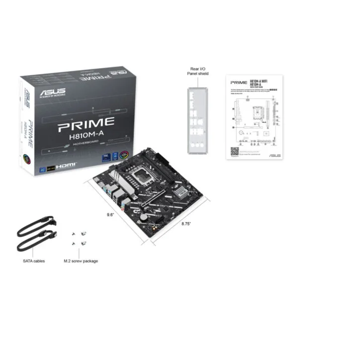 ASUS PRIME H810M-A CSM - H810M-A (LGA1851) Micro-ATX Motherboard, Intel H810, Up to 128GB, AI-Ready — image 1