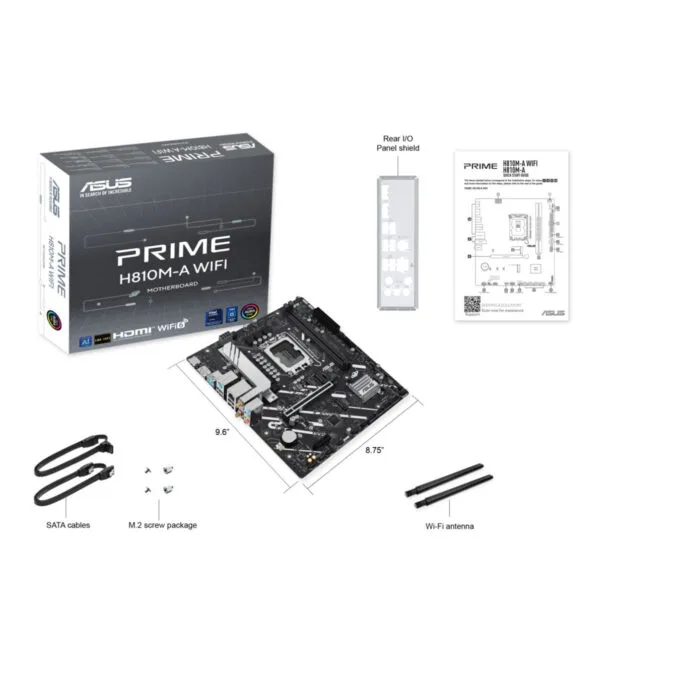 ASUS PRIME H810M-A WIFI - LGA1851 - micro-ATX DDR5, 2x DIMM, Wi-Fi, Up to 128GB — image 7