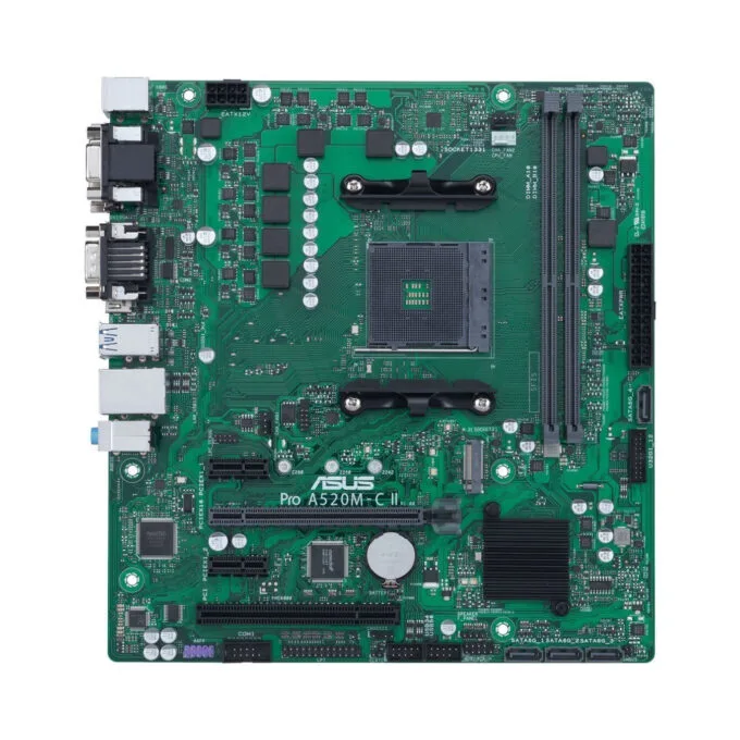ASUS Pro A520M-C II CSM - AM4 A520 Micro-ATX Motherboard, DDR4 64GB, M.2, HDMI/DVI/DP — image 2