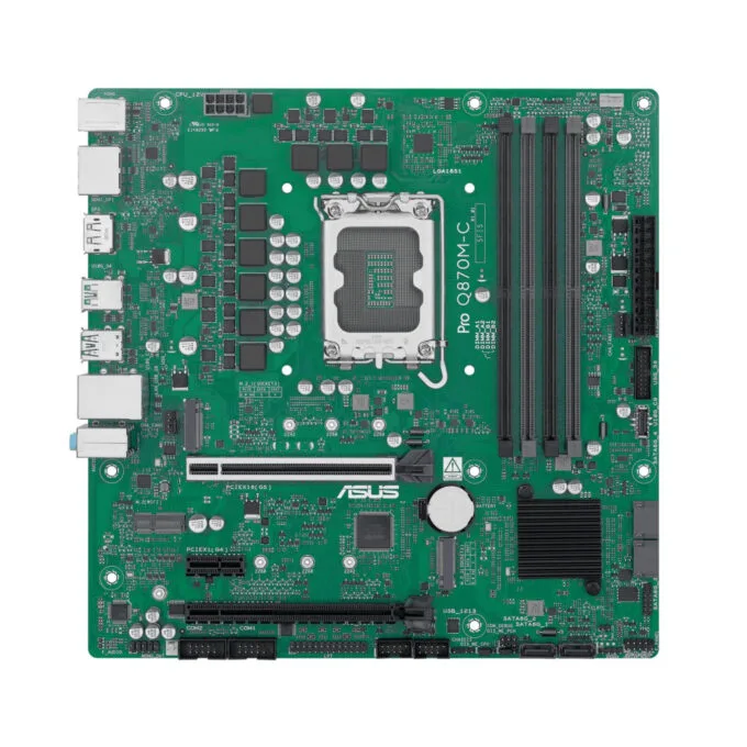 ASUS Pro Q870M-C CSM - microATX LGA1851 Motherboard, DDR5 4x DIMM (256GB), PCIe 4.0, 2x M.2, 4x SATA, Rear USB-C — image 1