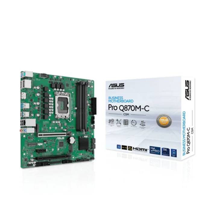 ASUS Pro Q870M-C CSM - microATX LGA1851 Motherboard, DDR5 4x DIMM (256GB), PCIe 4.0, 2x M.2, 4x SATA, Rear USB-C — image 2