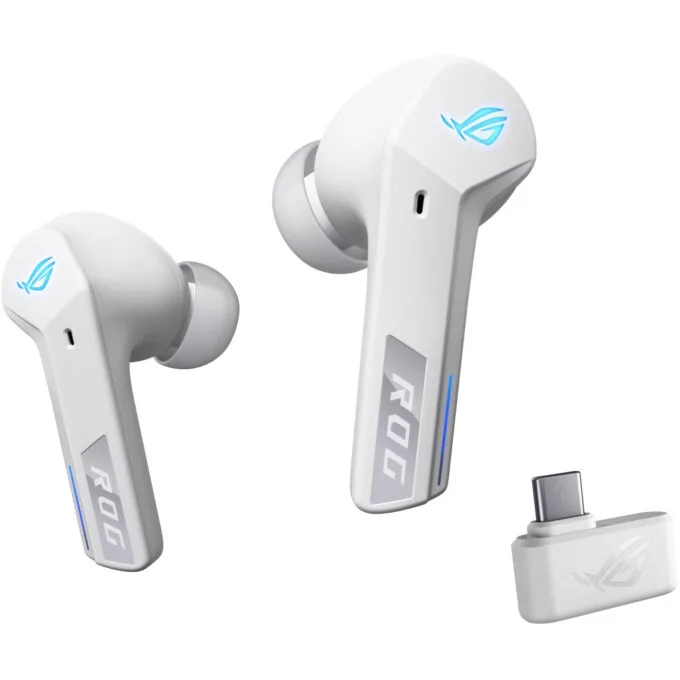 ASUS ROG Cetra Speednova True Wireless Gaming Earbuds, ANC, Bluetooth 5.3 - White — image 2