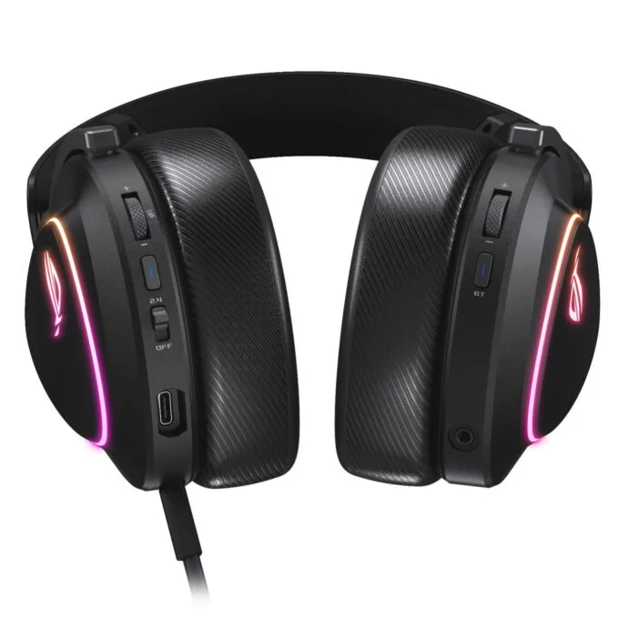 ASUS ROG Delta II Wired & Dual Wireless Gaming Headset - Black USB-C 2.4GHz RGB — image 4
