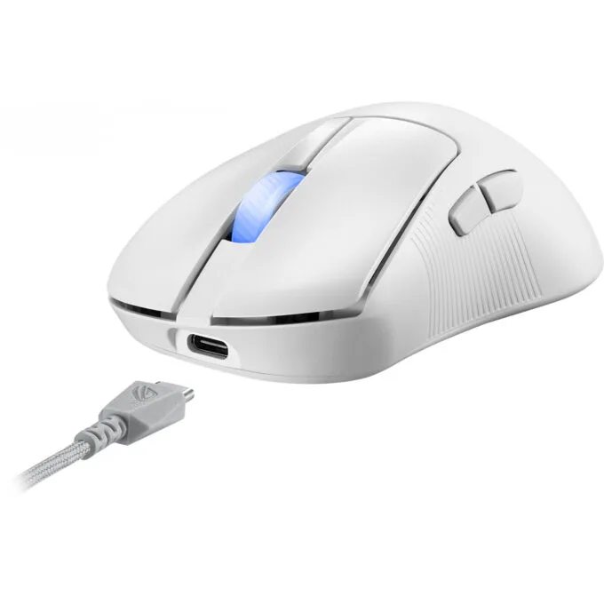 ASUS ROG Keris II Ace Wireless Gaming Mouse - Right-Hand, Tri-Mode (2.4G/BT/USB), 42,000 DPI, White — image 7
