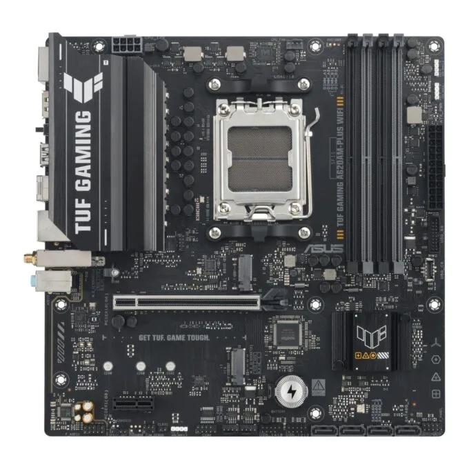 ASUS TUF A620AM-PLUS WIFI - A620AM-PLUS WIFI - Micro-ATX AM5 DDR5 Motherboard, 2x M.2, 4x SATA, 2.5GbE, Wi-Fi 6 — image 1