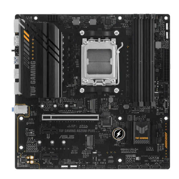 ASUS TUF A620M-PLUS - AM5 Micro-ATX Motherboard - DDR5, 4 DIMM, 128GB, PCIe 4.0, 2x M.2, 2.5Gb LAN, HDMI 2.1 — image 1