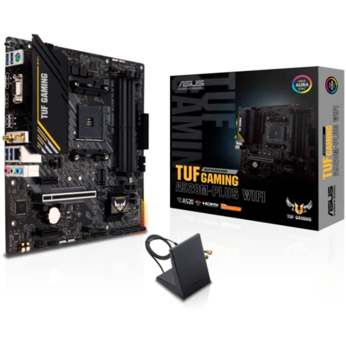 ASUS TUF Gaming A520M-PLUS WiFi - AM4 microATX Motherboard, DDR4 4x DIMM, 128GB Max, PCIe 3.0 — image 1