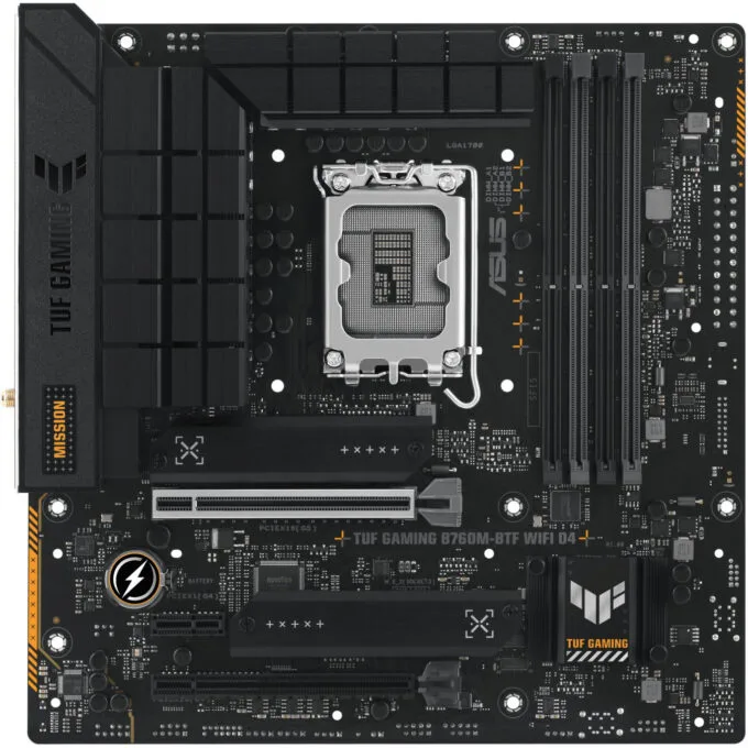 ASUS TUF GAMING B760M-PLUS BTF - B760 mATX LGA1700, DDR4, Wi‑Fi 6, 128GB RAM support — image 1