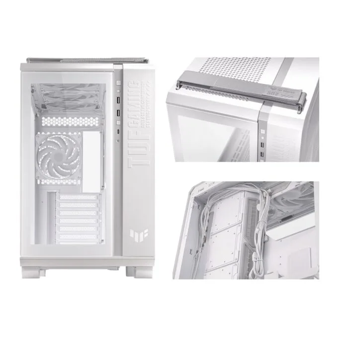 ASUS TUF Gaming GT502 PLUS Mid Tower ATX Case 4x ARGB Fans Tempered Glass White — image 6