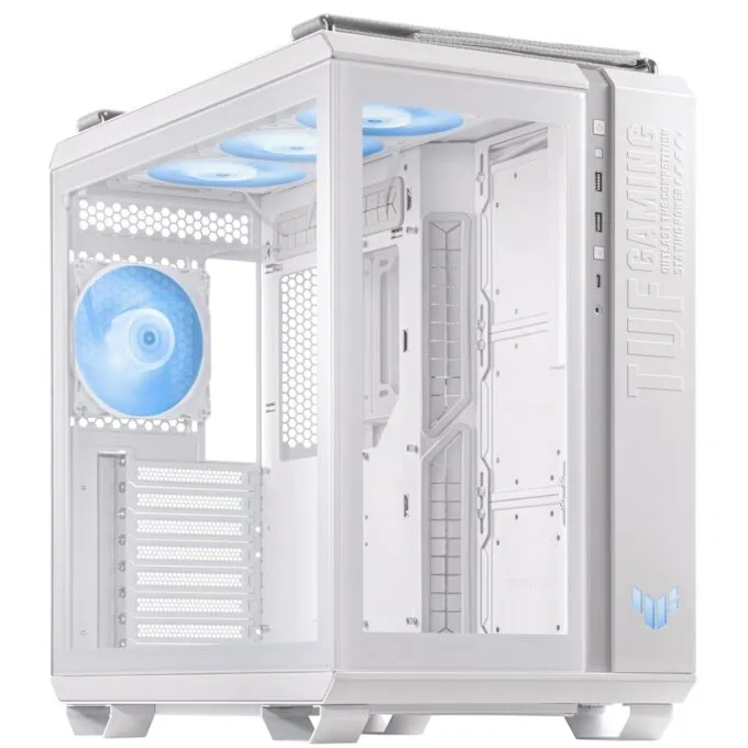 ASUS TUF Gaming GT502 PLUS Mid Tower ATX Case 4x ARGB Fans Tempered Glass White — image 1
