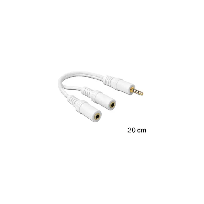 Audio Klinke 3.5mm 4Pol. to 2x Klink 3.5mm Micro + Headset CTIA (ST - BU) Delock — image 1