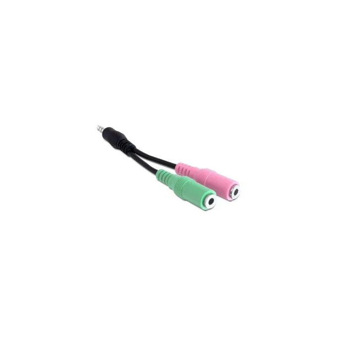 Audio Klinke 3.5mm 4Pol. to 2x Klink 3.5mm Micro + Headset OMTP (ST - BU) Delock — image 1