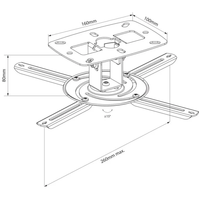 AV:Link Fixed Ceiling projector mount 129.580UK - PJM80 - Fixed Ceiling projector mount — image 3