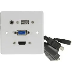 AV:Link Wall Plate - 122.395UK - USB-A HDMI VGA 4K