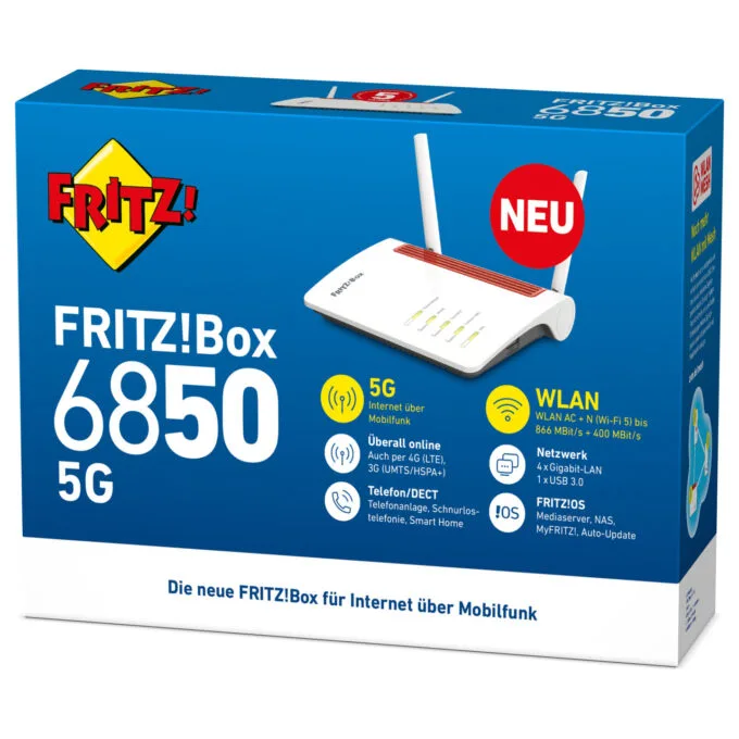AVM FRITZ!Box 6850 5G Router - 5G up to 1.3Gbps, Wi-Fi 5, 4xGb LAN — image 4