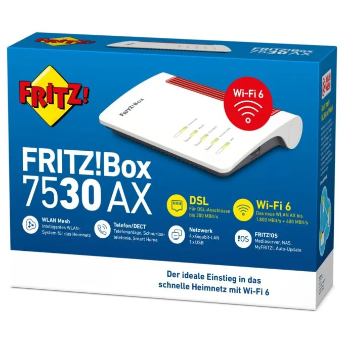 AVM Fritz!Box 7530 AX Wi-Fi 6 VDSL Router - 4x Gigabit LAN — image 6