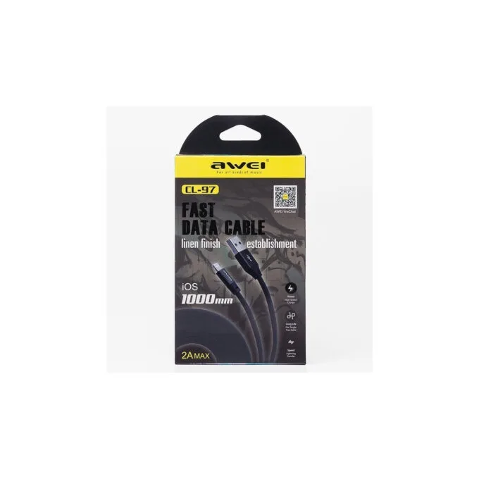 Awei CL-97 Lightning to USB-A Cable - Braided 1m, 2A Fast Charging — image 3