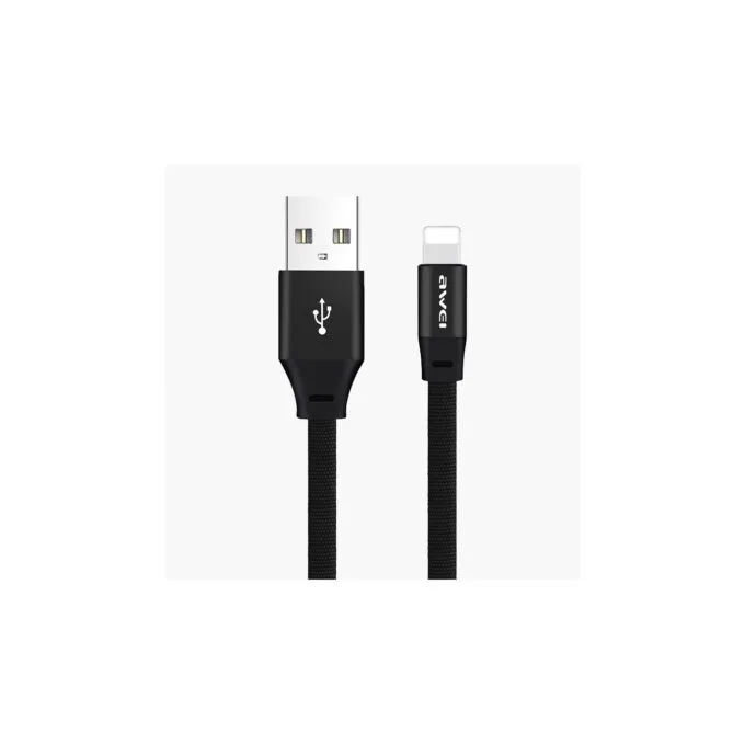 Awei CL-97 Lightning to USB-A Cable - Braided 1m, 2A Fast Charging — image 1