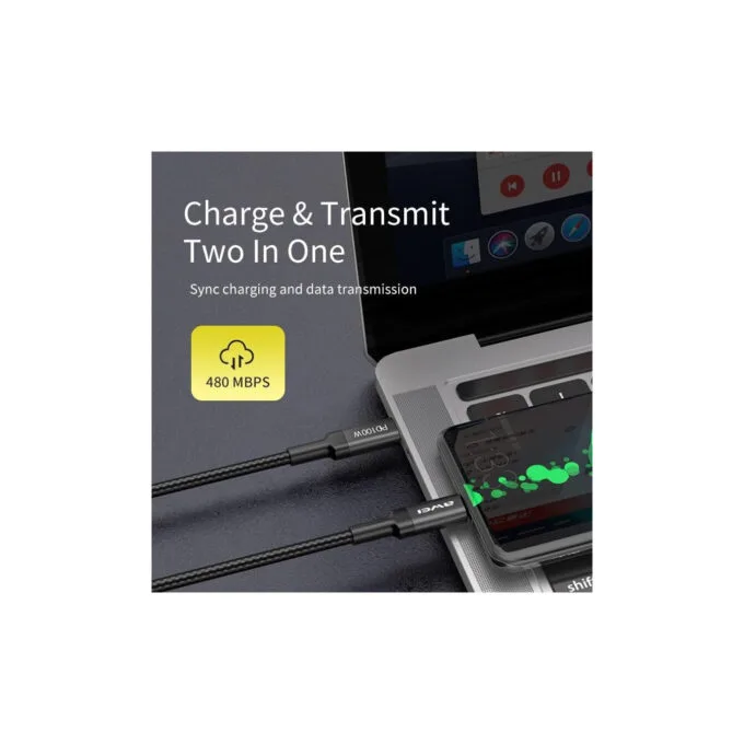 Awei CL117t USB-C to USB-C Cable - 100W PD 1m — image 3