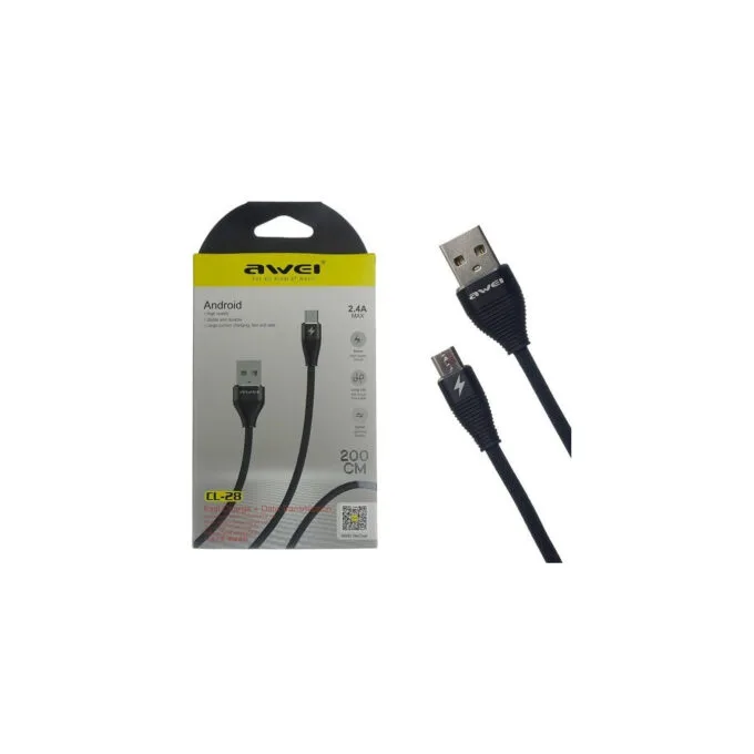 Awei CL28 Micro-USB to USB-A Braided Cable 2.4A 2m — image 1