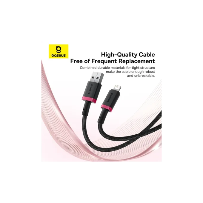 Baseus Cable Lightning to USB-A Dura Series Braided 2.0m Black-Red - Lightning to USB-A, Dura Series, Braided, 2.0m, Black-Red — image 3