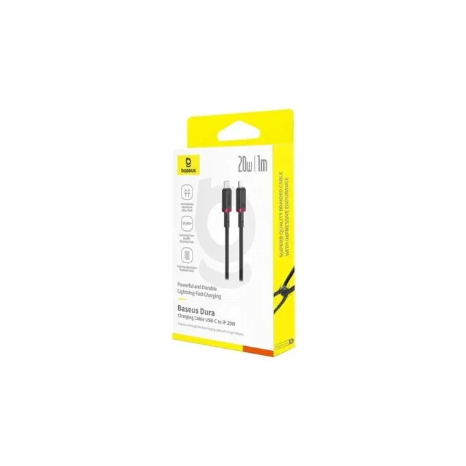 Baseus Cable Lightning to USB-A Dura Series Braided 2.0m Black-Red - Lightning to USB-A, Dura Series, Braided, 2.0m, Black-Red — image 1