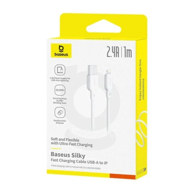Baseus Cable Lightning to USB-A Silky Series - 2.0m White — image 5
