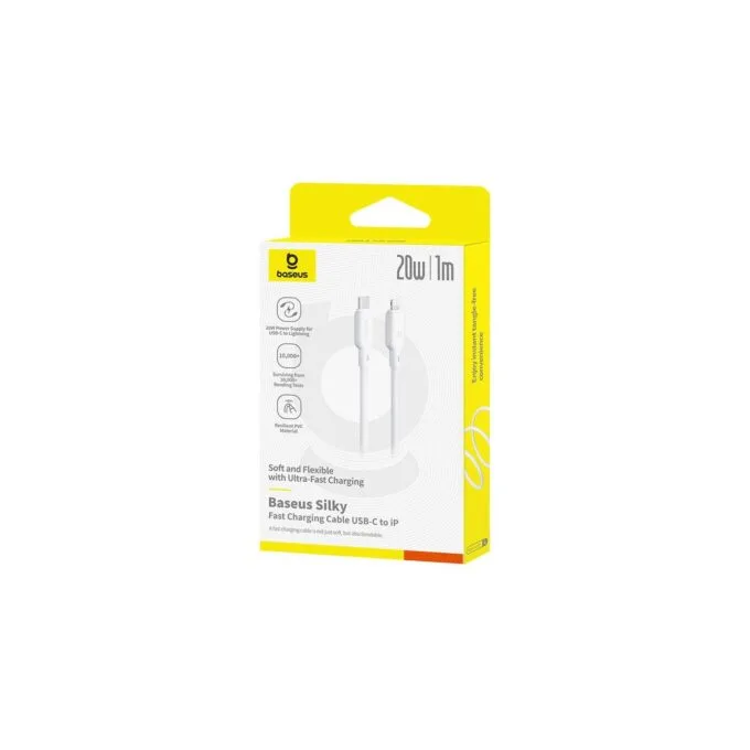 Baseus Cable Silky Series - Lightning to USB-C - 2.0m - White — image 5