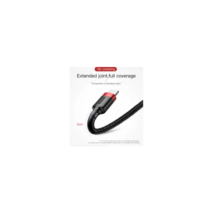 Baseus Cafule Braided Lightning Cable - 2.4A 0.5m Grey — image 2