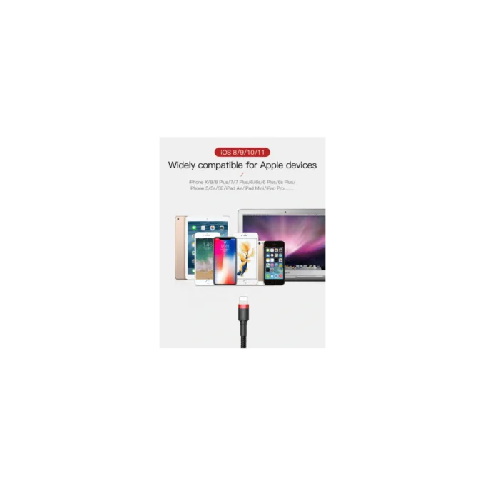 Baseus Cafule Braided Lightning Cable - 2.4A 0.5m Grey — image 3