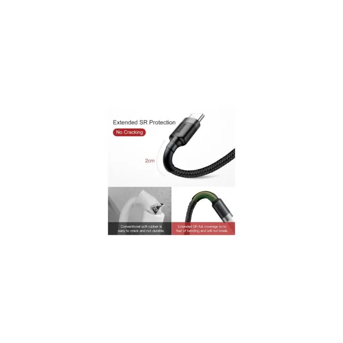 Baseus Cafule Braided Type-C Cable - 3.0A 0.5m Grey — image 12