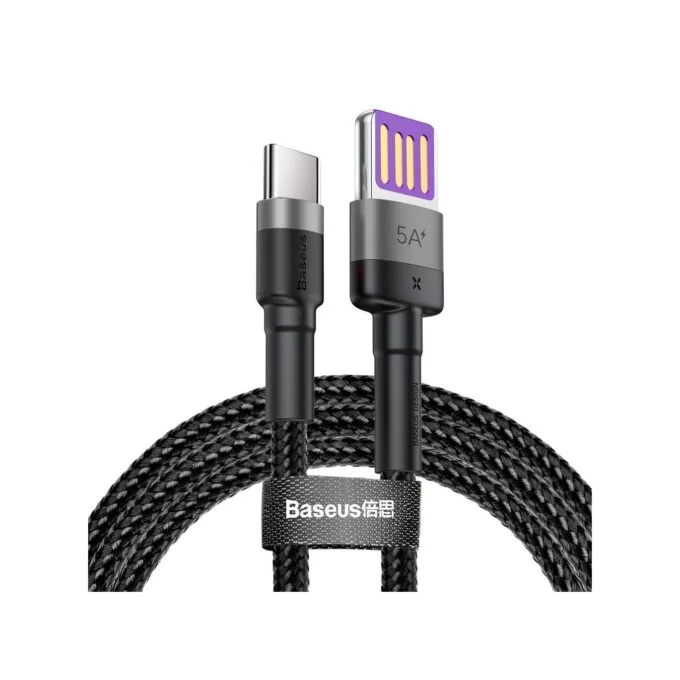 Baseus Cafule HW Type-C Cable - 5A 1m Grey-Black — image 1