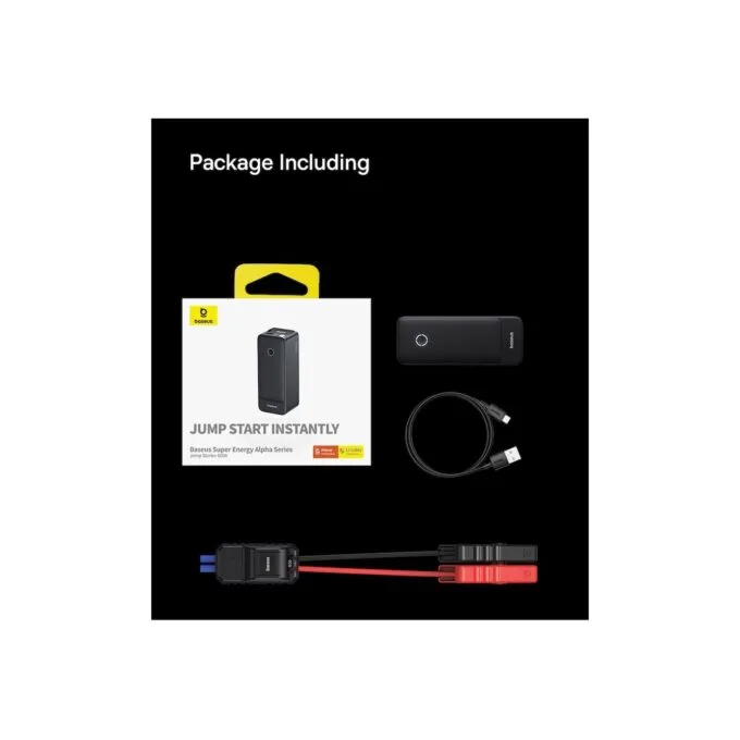 Baseus Car Jump Start Booster & Powerbank - ALPHA Black - 6000mAh - 600A — image 8