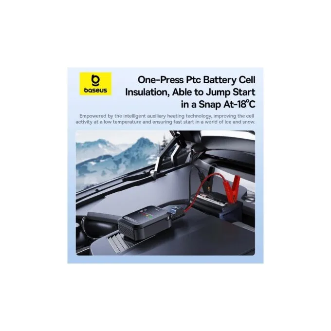 Baseus Car Jump Start Booster & Powerbank + Inflator - 12650mAh 1200A SUPER ENERGY — image 7